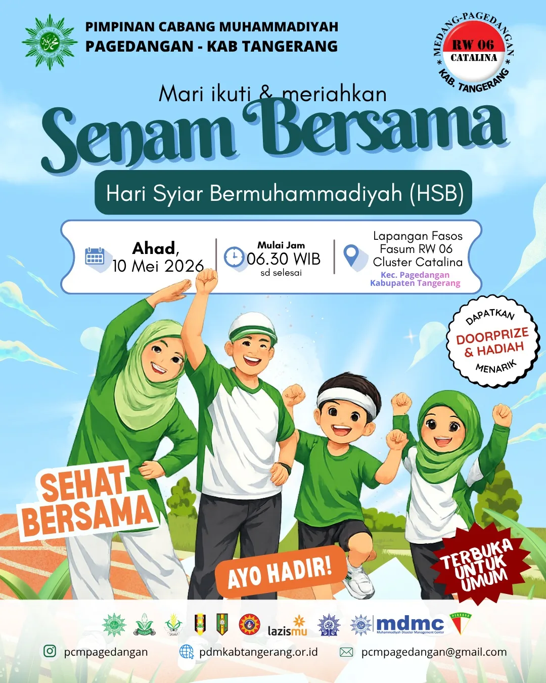PCM Pagedangan Gelar Senam Bersama dalam Rangka Hari Syiar Bermuhammadiyah