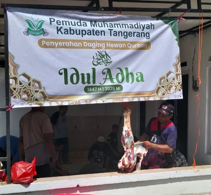 Tebar Kepedulian, Pemuda Muhammadiyah Kabupaten Tangerang Salurkan Daging Kurban