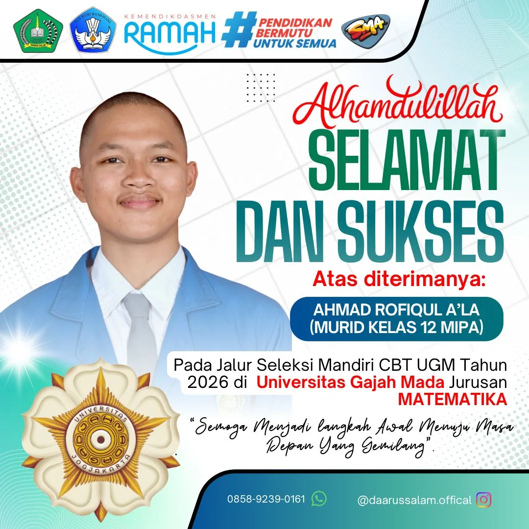 Keren, Siswa SMA Daarussalam Badak Anom Tembus UGM