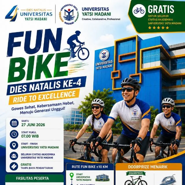 Sambut Dies Natalis ke 4 Universitas Yatsi Madani, Ratusan Warga akan Gowes Bareng